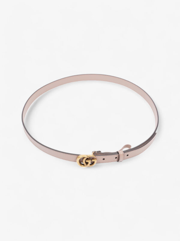 Gucci GG Marmont Thin Belt Rose Beige  / Gold Leather 100cm / 40" | Luna Bags