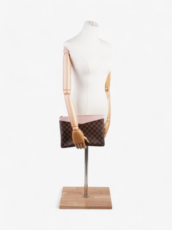 Louis Vuitton Daily Pouch Damier Ebene / Rose Ballerine Canvas | Luna Bags