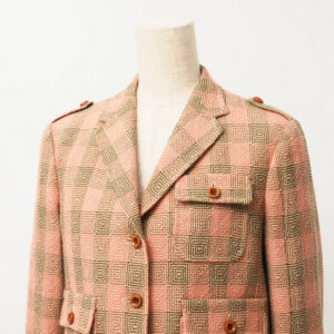 GUCCI tailored jacket 633146 100% wool Pink x Brown 42（170/92Y） | Luna Bags