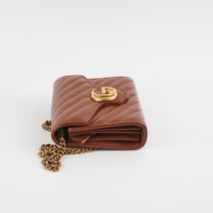 Gucci GG Marmont Matelasse Mini Bag Tan WOC Wallet on chain | Luna Bags