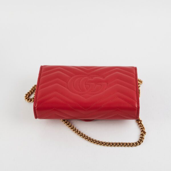 Gucci Marmont Red Wallet On Chain WOC | Luna Bags