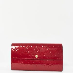 Louis Vuitton Red Monogram Vernis Patent Leather Sarah Wallet | Luna Bags