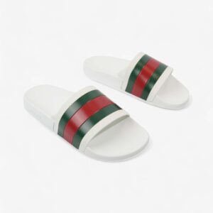 Gucci Gucci Slides White  / Green / Red Rubber EU 42 UK 8 | Luna Bags