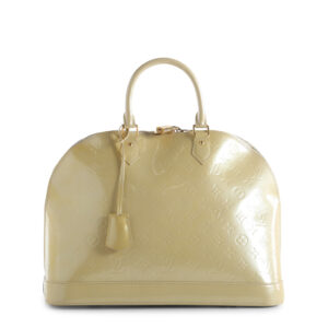 LOUIS VUITTON Cream Monogram Vernis Alma GM Bag | Luna Bags