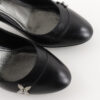 LOUIS VUITTON pumps leather black Round toe Monogram flower Women 34 Used | Luna Bags - Image 3
