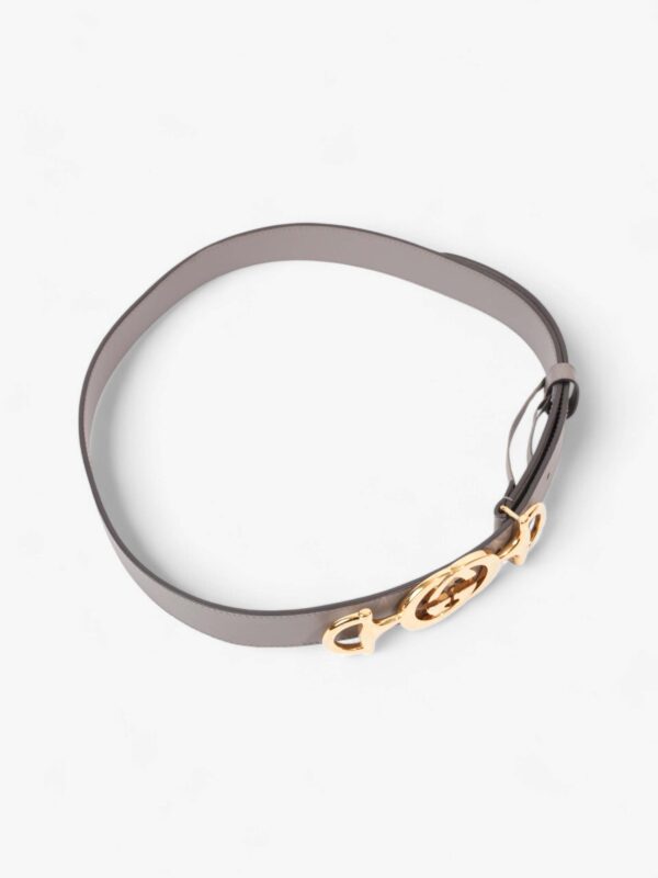Gucci Horsebit Belt Grey / Gold Leather 85cm / 34" | Luna Bags