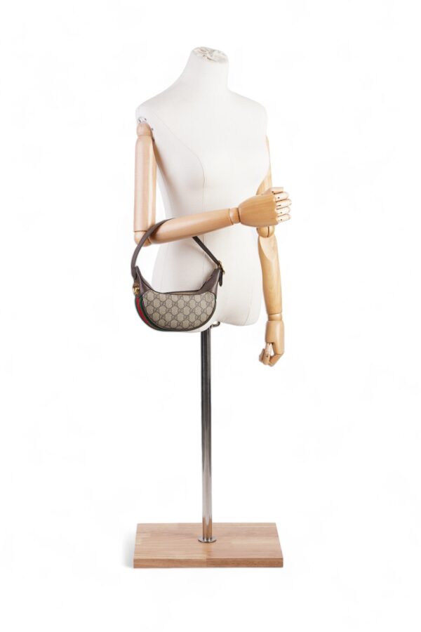 Gucci GG Mini Ophidia Beige And Ebony GG Supreme / Gucci Stripe Coated Canvas | Luna Bags
