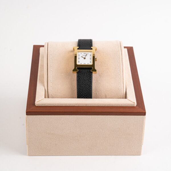 Hermes H Watch Noir 25mm | Luna Bags