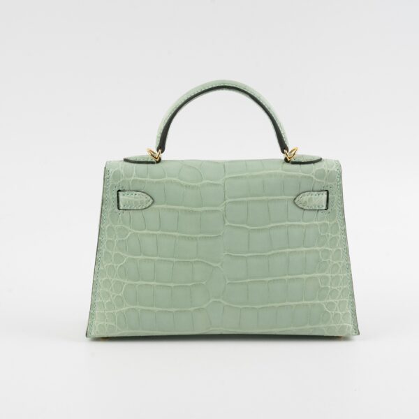 Hermes Mini Kelly Alligator Vert D'Eau B Stamp (2023) | Luna Bags