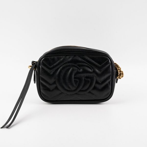 ITEM 12 - Gucci Mini Marmont Black Leather Camera Crossbody Bag | Luna Bags