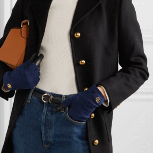 Gucci GG Suede and Leather Gloves in Viola | Luna Bags