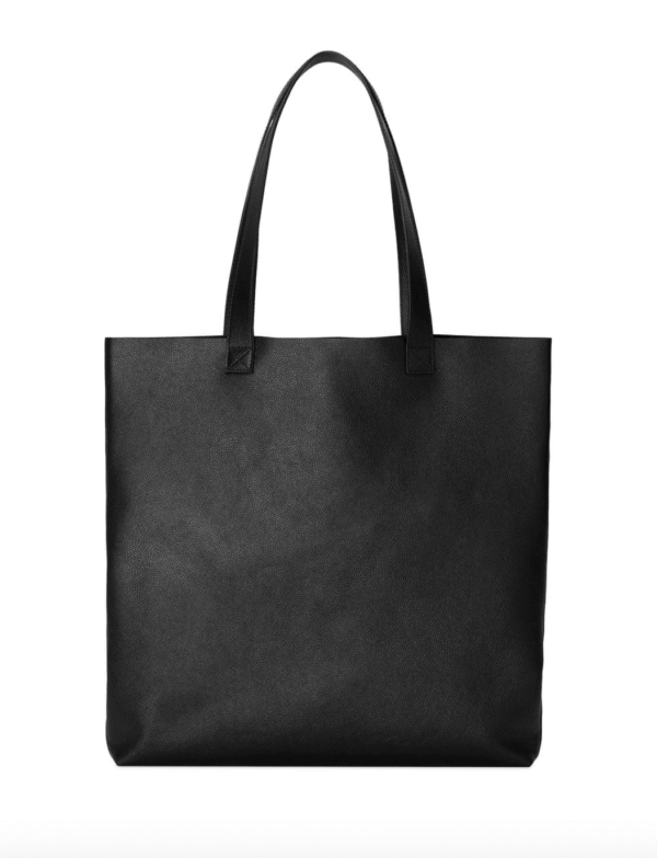 Gucci Logo Print Leather Tote Bag in Black | Luna Bags