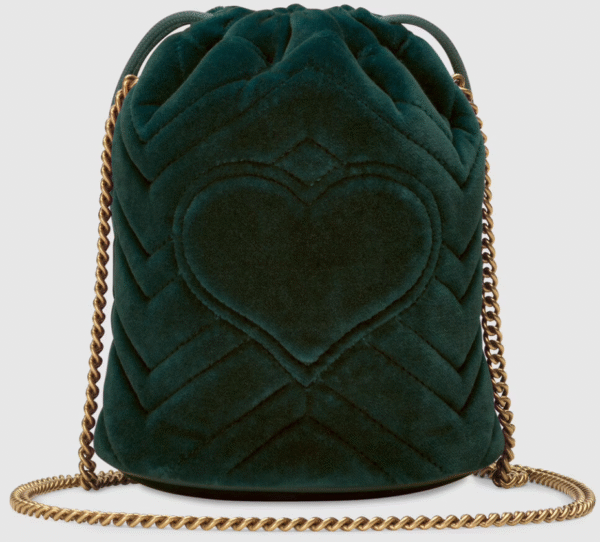 Gucci Marmont Interlocking GG Logo Mini Bucket Bag with Chain | Luna Bags
