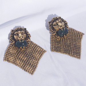 Gucci Lion Head Clip-on Earrings in Antique Gold | Luna Bags