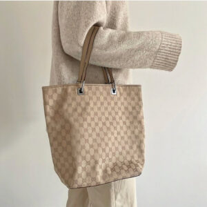 Gucci Beige Jacquard Tote | Luna Bags