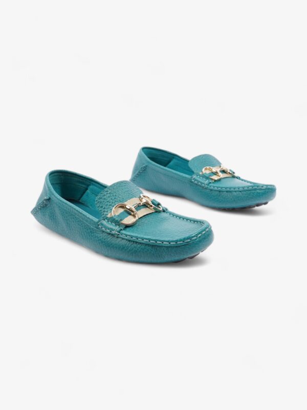 Gucci Horsebit Slip On Loafers Turquoise Blue  Leather EU 39 UK 6 | Luna Bags