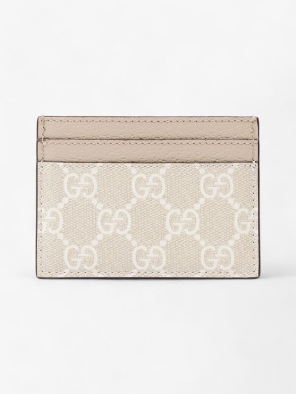 Gucci GG Card Holder Taupe / Gold Canvas | Luna Bags