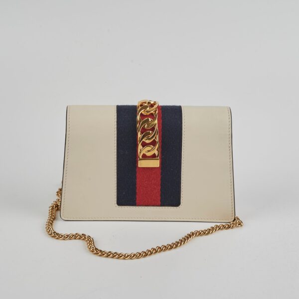 Gucci Super Mini Sylvie White Chain Crossbody | Luna Bags