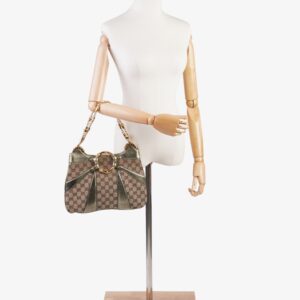 Gucci x Tom Ford Bamboo Chain Shoulder Bag GG Supreme / Metallic Canvas | Luna Bags
