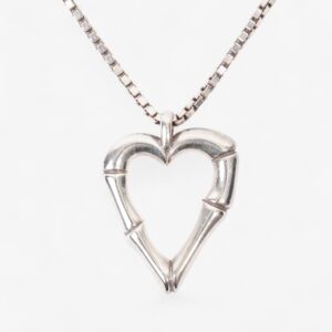 Gucci Bamboo Heart Pendant Necklace Silver Silver Sterling | Luna Bags