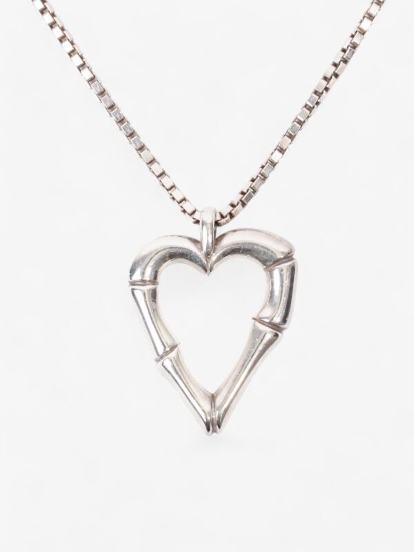 Gucci Bamboo Heart Pendant Necklace Silver Silver Sterling | Luna Bags