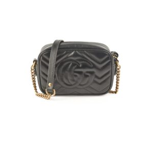 Gucci Mini Marmont Camera Bag Black | Luna Bags