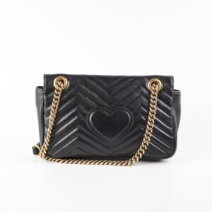 Gucci Marmont Small Black Shoulder Bag | Luna Bags