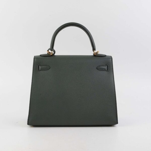 Hermes Kelly 25 Epsom Sellier Vert Armande - Z Stamp | Luna Bags