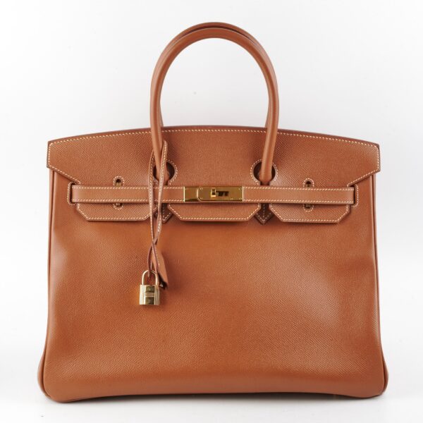 Hermes Birkin 35 Courchevel Gold | Luna Bags