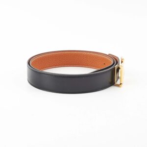 Hermes Belt H Buckle 95cm Black/Gold - Stamp Z | Luna Bags