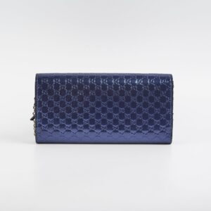 Gucci Monogram Wallet Patent Navy Clutch | Luna Bags