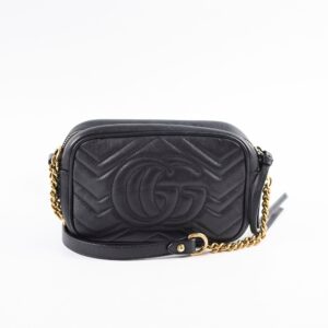 Gucci Mini Marmont Camera Bag Black | Luna Bags
