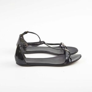 Gucci Patent Black Flats 38 | Luna Bags