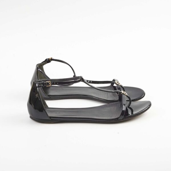 Gucci Patent Black Flats 38 | Luna Bags