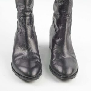 Gucci GG Knee High Heeled Boots Black 38 | Luna Bags