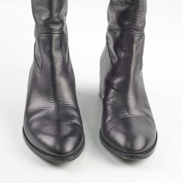 Gucci GG Knee High Heeled Boots Black 38 | Luna Bags