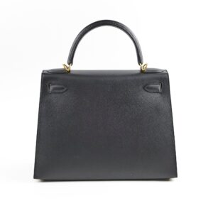 Hermes Kelly 28 Epsom Black C Stamp | Luna Bags