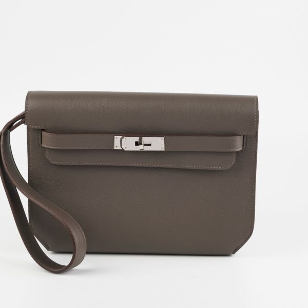 Hermes Pochette Kelly Depeches 25 Gris Etain | Luna Bags