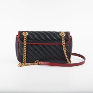 Gucci Marmont Small Black/ Red Shoulder Bag | Luna Bags