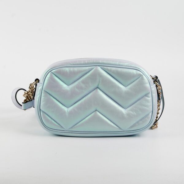 Gucci Marmont Camera Bag Iridescent Blue Small | Luna Bags