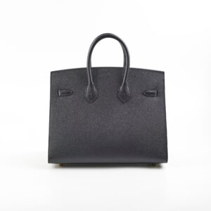 Hermes Birkin 25 Sellier Epsom Noir - U Stamp | Luna Bags