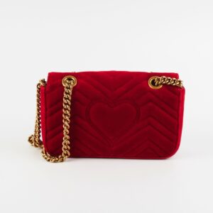 Gucci Mini Marmont Velvet Red | Luna Bags