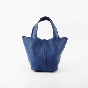 Hermes 18 Picotin Lock Bag Blue Saphir Y Stamp 2020 | Luna Bags