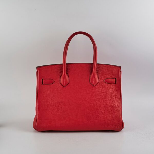 Hermes Birkin 30 Red Clemence- Q Square Stamp | Luna Bags