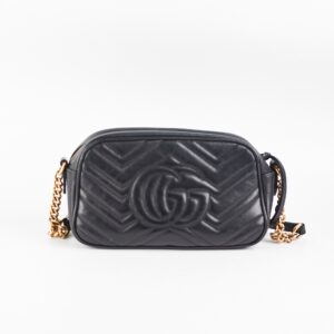 Gucci Marmont Camera Bag Small Blk | Luna Bags