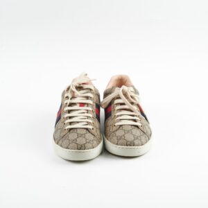 Gucci Beige and Ebony GG Supreme Sneakers | Luna Bags