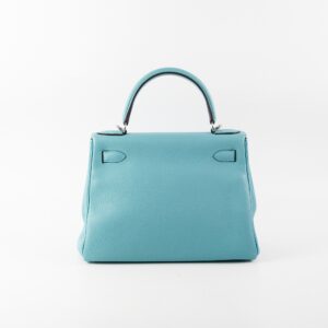Hermes Kelly 28 Clemence Blue Jeans | Luna Bags