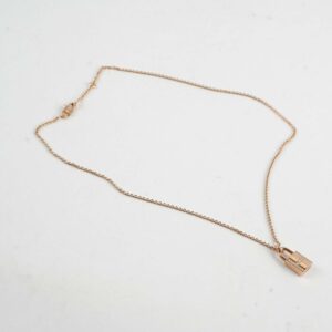 Hermes Kelly Cadenas Necklace Rose Gold with Diamonds | Luna Bags
