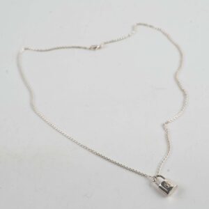 Louis Vuitton Lock Sterling Silver Necklace | Luna Bags
