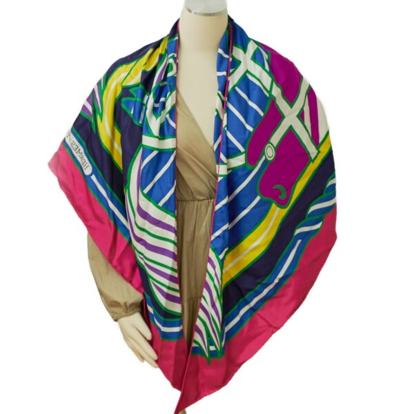 Hermes Large Triangle Multicolour Scarf | Luna Bags